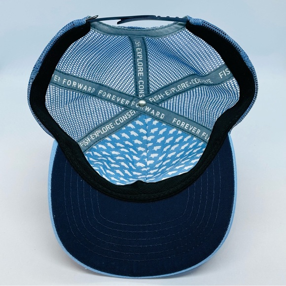 RepYourWater Trucker Hat Cap Snapback Adjustable Fly Fishing Apparel Blue Camo - Picture 8 of 11